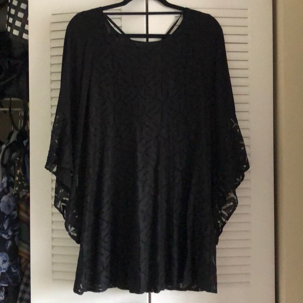 Minkpink Black Lace Dress with Bell Sleeves